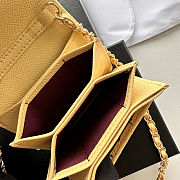 Colestore Chanel Mini Classic Flap Bag in Yellow Caviar Leather with Gold-Tone Hardware 10x8x3.5cm - 4