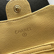 Colestore Chanel Mini Classic Flap Bag in Yellow Caviar Leather with Gold-Tone Hardware 10x8x3.5cm - 3