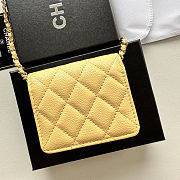 Colestore Chanel Mini Classic Flap Bag in Yellow Caviar Leather with Gold-Tone Hardware 10x8x3.5cm - 2