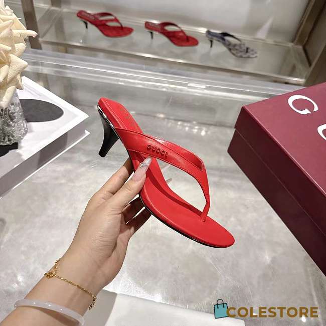 Colestore Gucci Women's Vittoria thong red nappa leather - 1