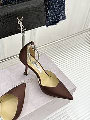 Colestore Jimmy Choo Stevie 100 Brown Satin Crystal Pumps  - 6