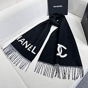 Colestore Chanel Stole   Cashmere  Black & White  - 6
