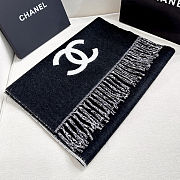 Colestore Chanel Stole   Cashmere  Black & White  - 5