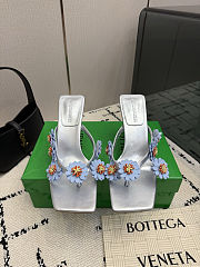 Colestore Bottega Veneta Riva Thong Sandal - Silver & Ice - 1