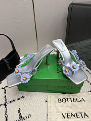 Colestore Bottega Veneta Riva Thong Sandal - Silver & Ice - 2