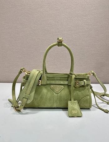 Colestore Prada Bonnie suede mini handbag Agave  23.5 x 12 x 9 cm