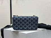 Colestore Celine Denim Triomphe Claude Chain Shoulder Bag Blue Silver 20.5 x 11.5 x 4cm - 4