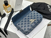 Colestore Celine Denim Triomphe Claude Chain Shoulder Bag Blue Silver 20.5 x 11.5 x 4cm - 3