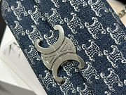 Colestore Celine Denim Triomphe Claude Chain Shoulder Bag Blue Silver 20.5 x 11.5 x 4cm - 2