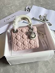 Colestore Dior Mini Lady Dior Bag with Chain Two-Tone Latte and Pink Cannage Lambskin 17 x 15 x 7 cm - 1