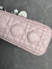 Colestore Dior Mini Lady Dior Bag with Chain Two-Tone Latte and Pink Cannage Lambskin 17 x 15 x 7 cm - 6
