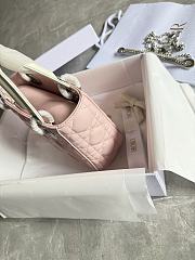 Colestore Dior Mini Lady Dior Bag with Chain Two-Tone Latte and Pink Cannage Lambskin 17 x 15 x 7 cm - 4