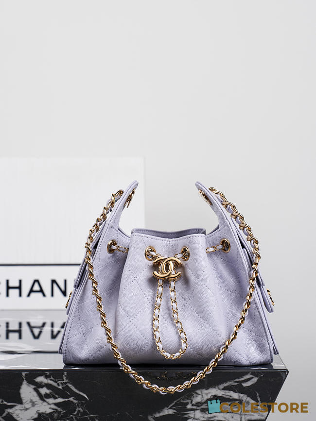 Colestore Chanel 25 Mini Handbag   Grained Calfskin & Gold-Tone Metal  Lilac  20 x 22 x 12.5cm - 1