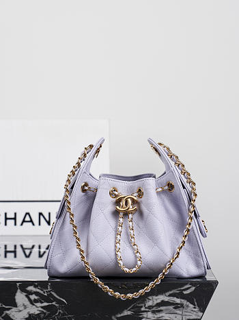 Colestore Chanel 25 Mini Handbag   Grained Calfskin & Gold-Tone Metal  Lilac  20 x 22 x 12.5cm