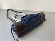 Colestore Prada Bonnie medium denim and leather handbag Blue/Coffee 32 x 15.5 x 12 cm - 5