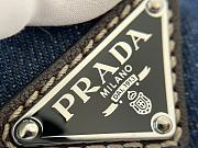 Colestore Prada Bonnie medium denim and leather handbag Blue/Coffee 32 x 15.5 x 12 cm - 4