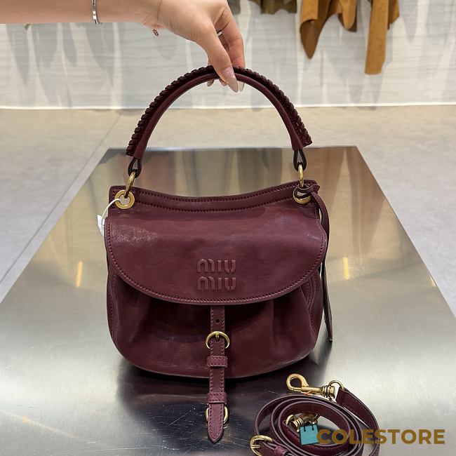 Colestore   Miu Miu Amaranth Red Rendez-vous Nappa Leather Bag 26 x 19 x 8 cm - 1