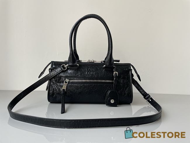 Colestore  Miu Miu Black with Gold Hardware Motorcycle Bag 29 x 15 x 10cm - 1