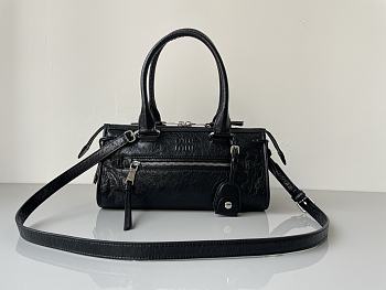 Colestore  Miu Miu Black with Gold Hardware Motorcycle Bag 29 x 15 x 10cm