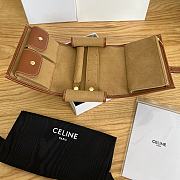 Colestore  Celine JEWELRY POUCH IN TRIOMPHE CANVAS AND CALFSKIN TAN 10 x 14.5 x 3 cm - 5