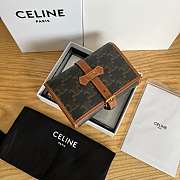 Colestore  Celine JEWELRY POUCH IN TRIOMPHE CANVAS AND CALFSKIN TAN 10 x 14.5 x 3 cm - 2