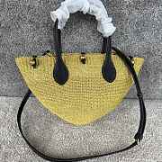 Colestore Celine Small Triomphe Beads Basket in natural sisal and black calfskin NATURAL / BLACK 11 x 18.5 x 10 CM - 3