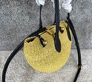 Colestore Celine Small Triomphe Beads Basket in natural sisal and black calfskin NATURAL / BLACK 11 x 18.5 x 10 CM - 2