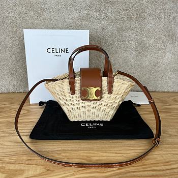 Colestore   Celine Teen Couffin in Wicker and Natural Calfskin NATURAL / TAN 32 x 14 x 7 CM