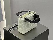 Colestore Dior Mini Lady Dior Bag with Chain Two-Tone Latte and Black Cannage Lambskin 17 x 15 x 7 cm - 5