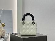 Colestore Dior Mini Lady Dior Bag with Chain Two-Tone Latte and Black Cannage Lambskin 17 x 15 x 7 cm - 2