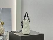 Colestore Dior Mini Lady Dior Bag with Chain Two-Tone Latte and Black Cannage Lambskin 17 x 15 x 7 cm - 4