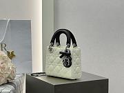 Colestore Dior Mini Lady Dior Bag with Chain Two-Tone Latte and Black Cannage Lambskin 17 x 15 x 7 cm - 3