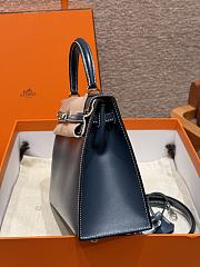 Colestore Hermes Kelly 25 Sellier in Box Leather Deep Blue, Palladium Hardware 25cm - 2