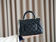 Colestore Chanel Mini Flap Bag with Top Handle   Grained Calfskin & Gold-Tone Metal  Black  19 x 13 x 9cm - 2