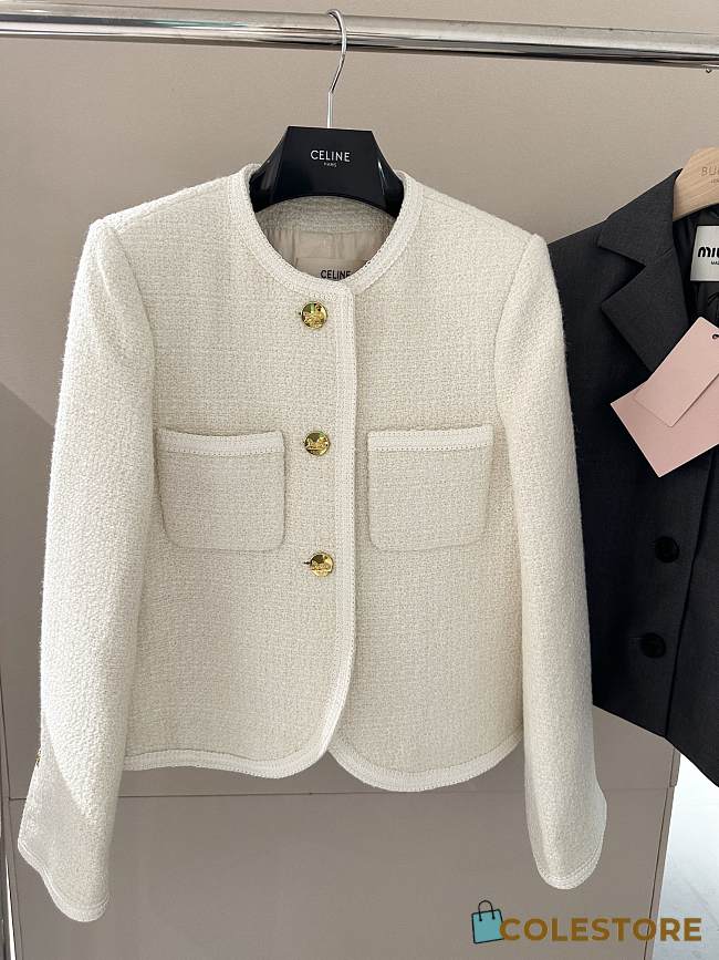 Colestore Celine Tweed Jacket White - 1