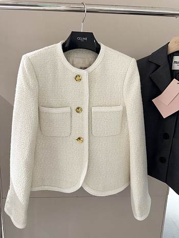 Colestore Celine Tweed Jacket White
