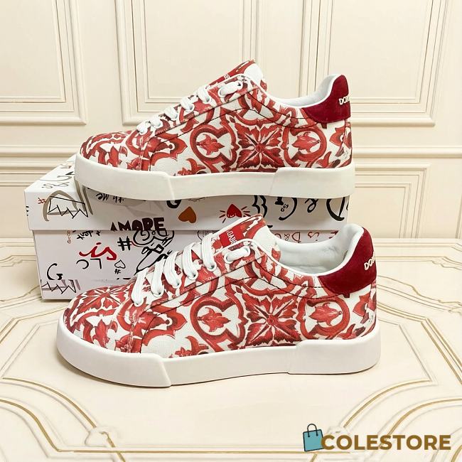 Colestore  Dolce & Gabbana Majolica-print canvas portofino sneakers  Multi-colored Portofino Light Strobel shape - 1