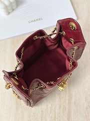 Colestore Chanel 25 Mini Handbag   Shiny Crumpled Calfskin & Gold-Tone Metal Burgundy 20 x 22 x 12.5cm - 6
