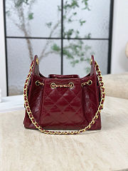 Colestore Chanel 25 Mini Handbag   Shiny Crumpled Calfskin & Gold-Tone Metal Burgundy 20 x 22 x 12.5cm - 5