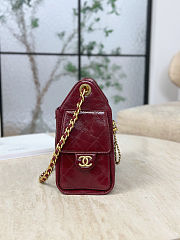 Colestore Chanel 25 Mini Handbag   Shiny Crumpled Calfskin & Gold-Tone Metal Burgundy 20 x 22 x 12.5cm - 4