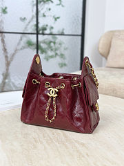 Colestore Chanel 25 Mini Handbag   Shiny Crumpled Calfskin & Gold-Tone Metal Burgundy 20 x 22 x 12.5cm - 2
