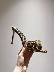 Colestore  Dolce & Gabbana Leopard-print satin mules with embellishments  - 5