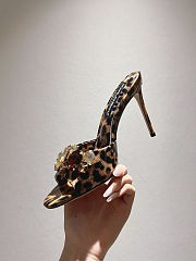 Colestore  Dolce & Gabbana Leopard-print satin mules with embellishments  - 4