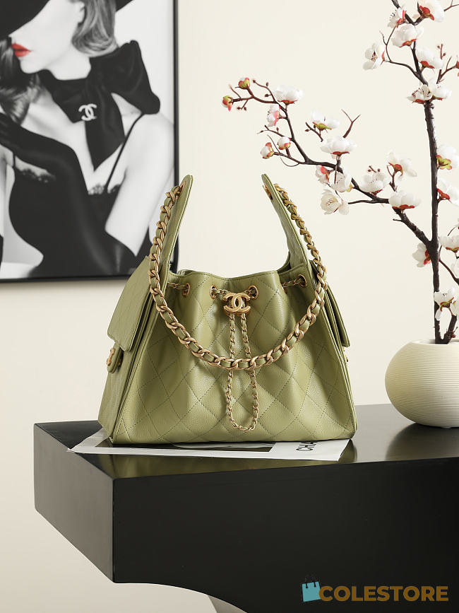 Colestore Chanel Fall Winter 2026 Pre-Collection   CHANEL 25 Small Handbag   Grained Calfskin & Gold-Tone Metal  Green  30 x 26 x 14cm - 1