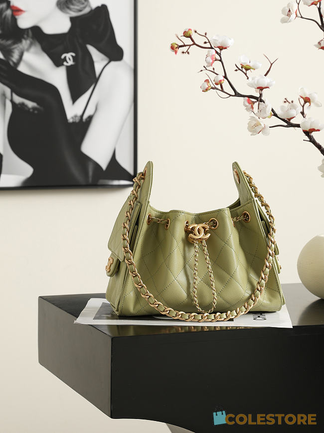 Colestore Chanel Fall Winter 2026 Pre-Collection   CHANEL 25 Mini Handbag   Grained Calfskin & Gold-Tone Metal  Green  20 x 22 x 12.5cm - 1