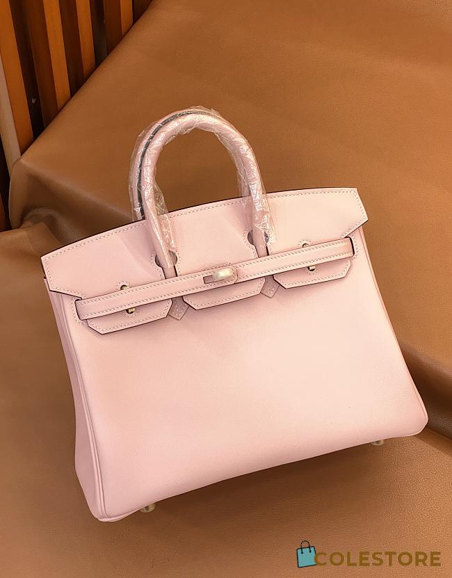 Colestore Hermes Birkin 25 Handbag in Rose Sakura Swift Leather Gold hardware - 1