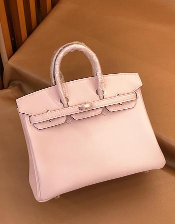 Colestore Hermes Birkin 25 Handbag in Rose Sakura Swift Leather Gold hardware