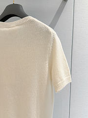 Colestore Dior Qixi Embroidered Short-Sleeved Sweater White Cashmere Jersey with Multicolor Dior Colibri Motif - 5