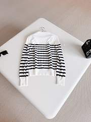 Colestore Dior Marinière Sweater Ecru and Navy Blue Cashmere Diamond Knit  - 5