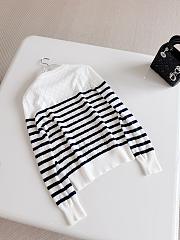 Colestore Dior Marinière Sweater Ecru and Navy Blue Cashmere Diamond Knit  - 4